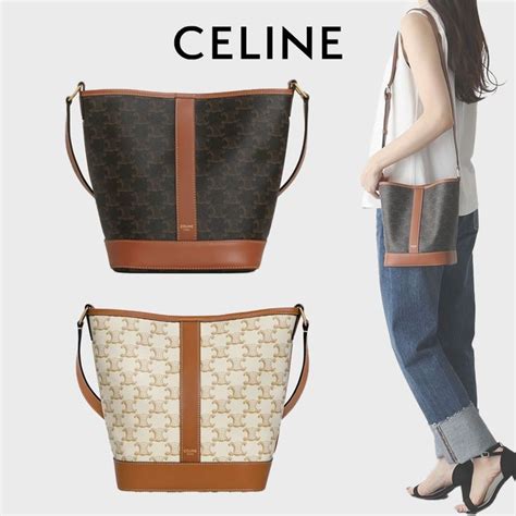 celine bucket bag triomphe|celine triomphe shoulder.